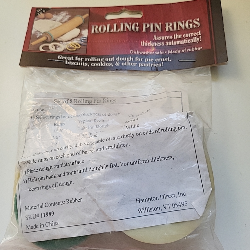 Rolling Pin Rings - Green and White